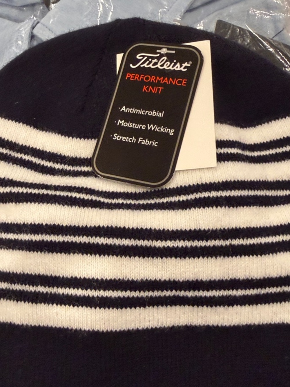 Titleist Navy and White Striped Performance Beanie